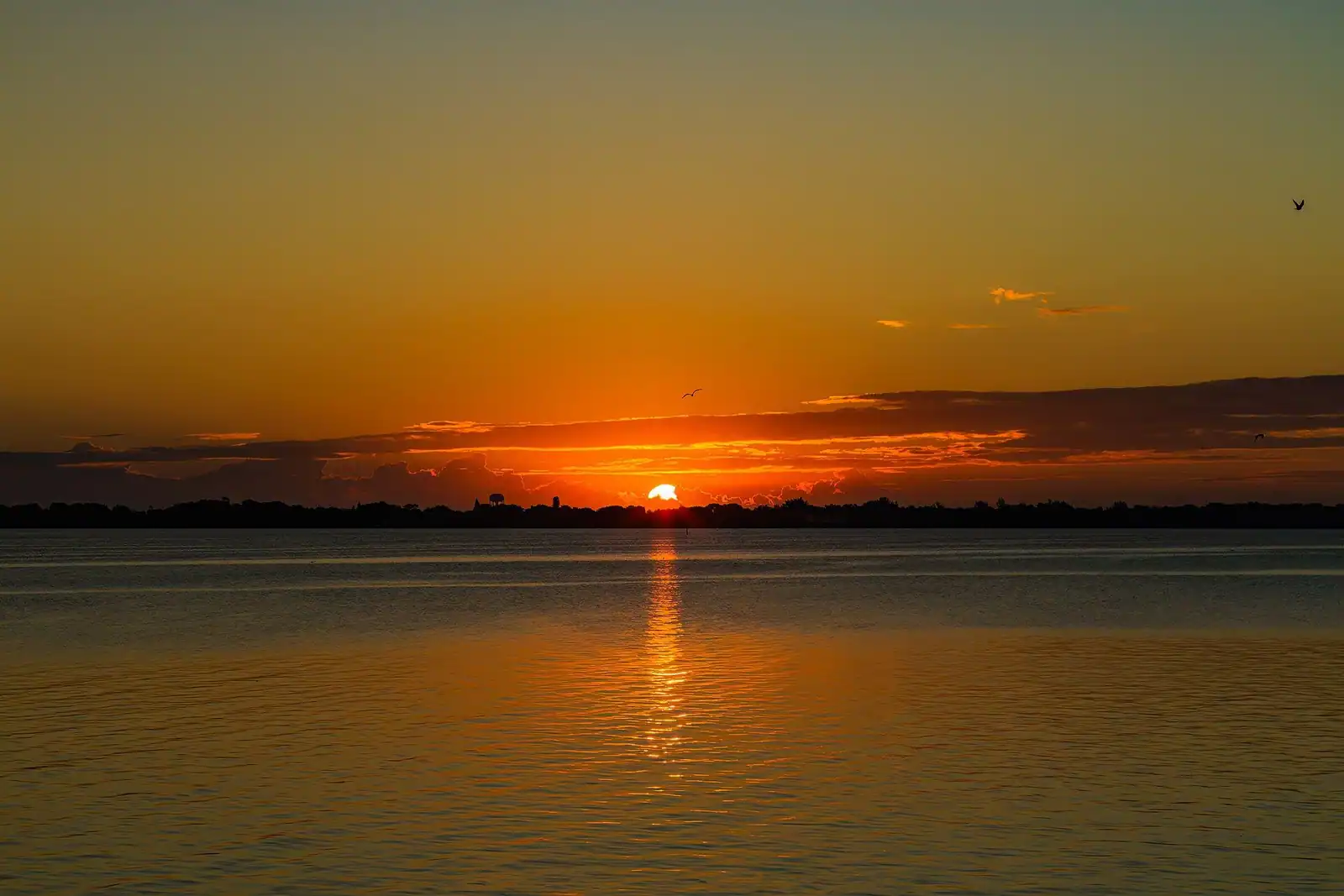 Sunrise over the lagoon at Merritt Island, Florida