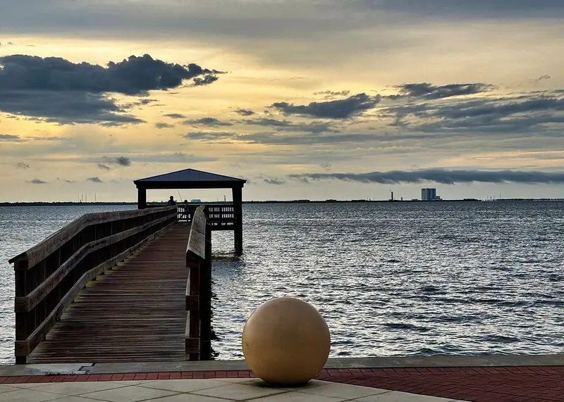 Pier at Space View Park on the Indian River in Titusville, Florida